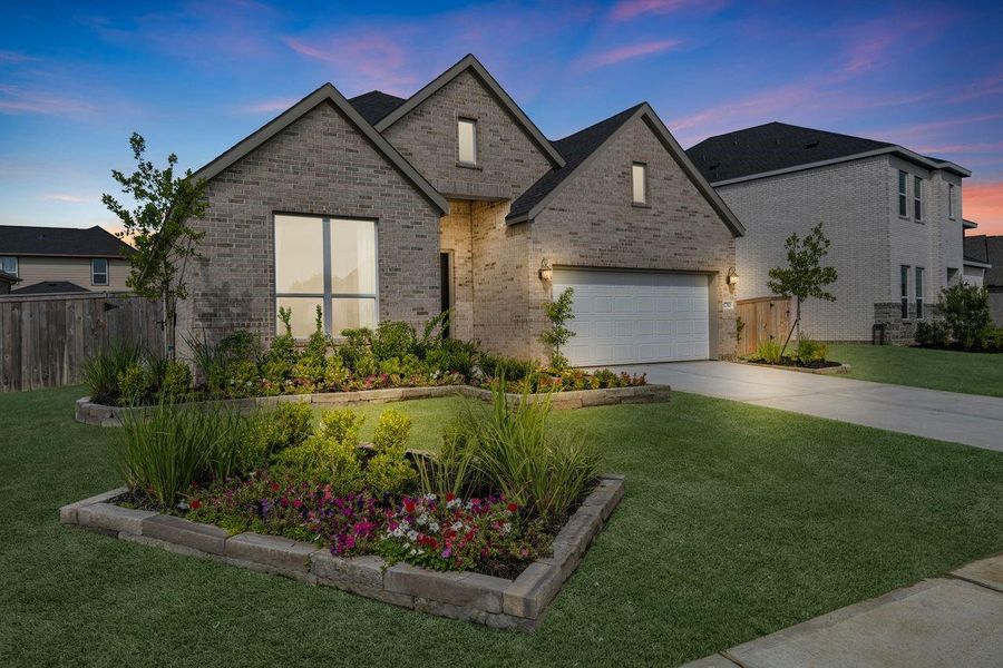 Front exterior of a new home in , Hockley, TX, highlighting curb appeal (Image 1). Front exterior of a new home in , Hockley, TX, highlighting curb appeal (Image 1).