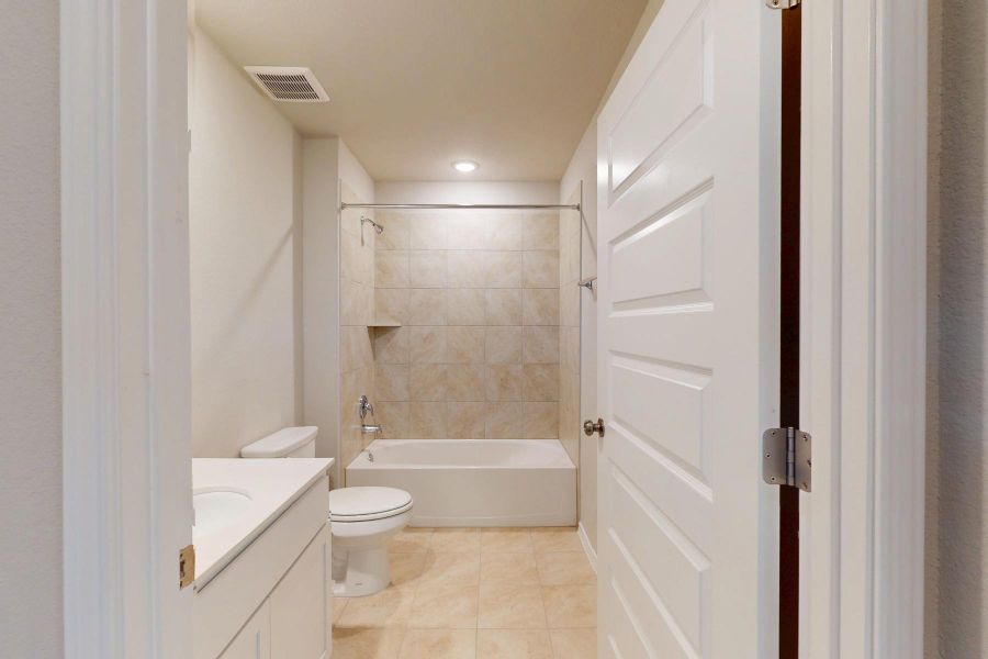 Furnished interior view inside a new home in Cascades at Onion Creek, Austin (Image 17). Furnished interior view inside a new home in Cascades at Onion Creek, Austin (Image 17).