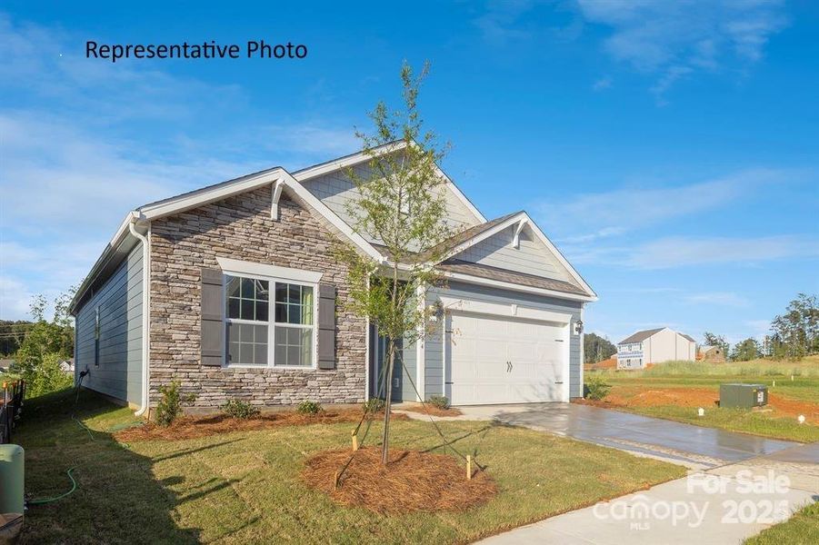Front exterior of a new home in Laurelbrook, Sherrills Ford, NC, highlighting curb appeal (Image 18).