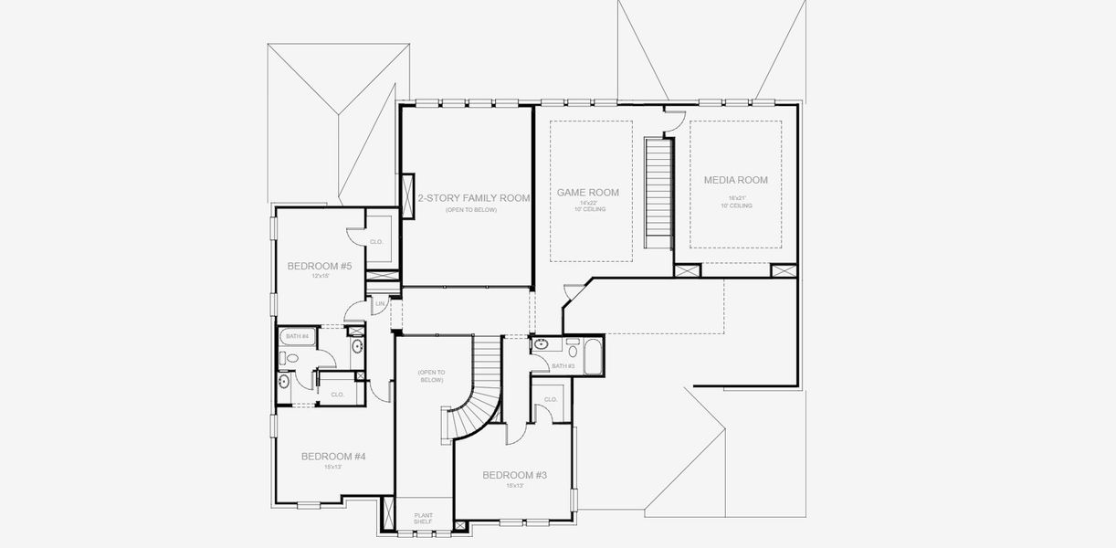 2D floor plan layout for the 4978W by Perry Homes in Bristol Valley, Rockwall, TX (Image 4). 2D floor plan layout for the 4978W by Perry Homes in Bristol Valley, Rockwall, TX (Image 4).