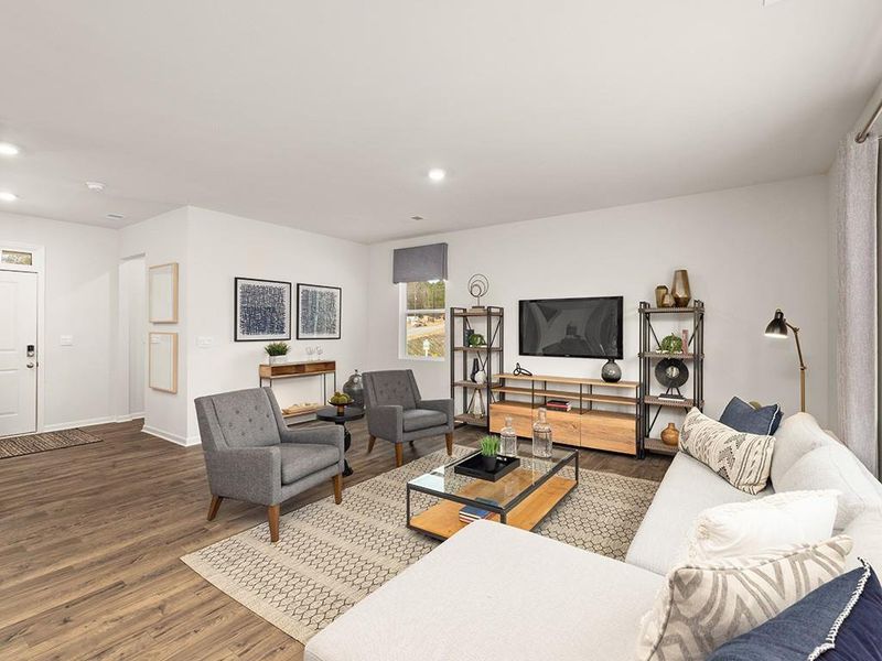 Furnished interior view inside a new home in Oaks at Cedar Grove, Fairburn (Image 9).
