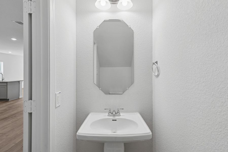 The Sparrow II- Powder Bath. Sample floor plan image for illustration; upgrades, options, and colors may vary. The Sparrow II- Powder Bath. Sample floor plan image for illustration; upgrades, options, and colors may vary.
