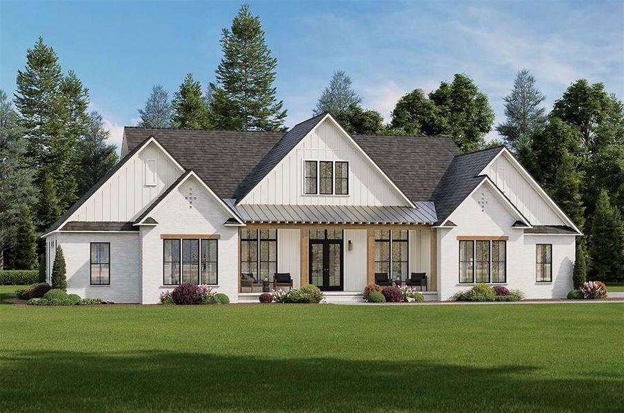 Front exterior of a new home in Oak Water Ranch, Granbury, TX, highlighting curb appeal (Image 14). Front exterior of a new home in Oak Water Ranch, Granbury, TX, highlighting curb appeal (Image 14).