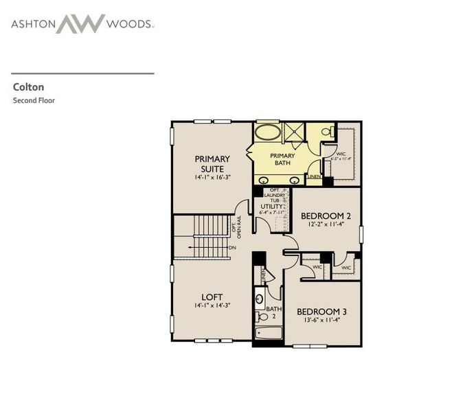 2D floor plan layout of this home in Patterson Ranch, Georgetown, TX (Image 4).