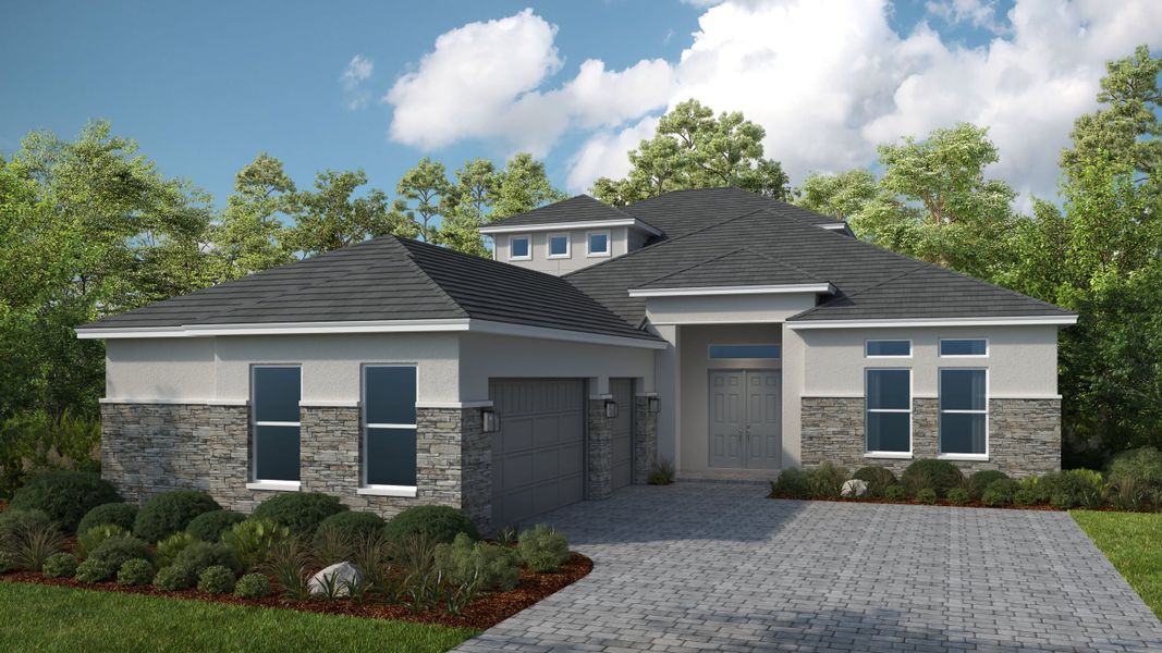 Representative exterior photo of a completed home built from the Argenta by Taylor Morrison in Esplanade at Kingston, Estero, FL (Image 4).