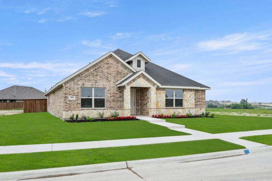Representative exterior photo of a completed home built from the Jarvis by Impression Homes in Redden Farms, Midlothian, TX (Image 2).