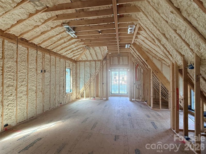 Upper -Ceiling & Wall are spray foamed insulated