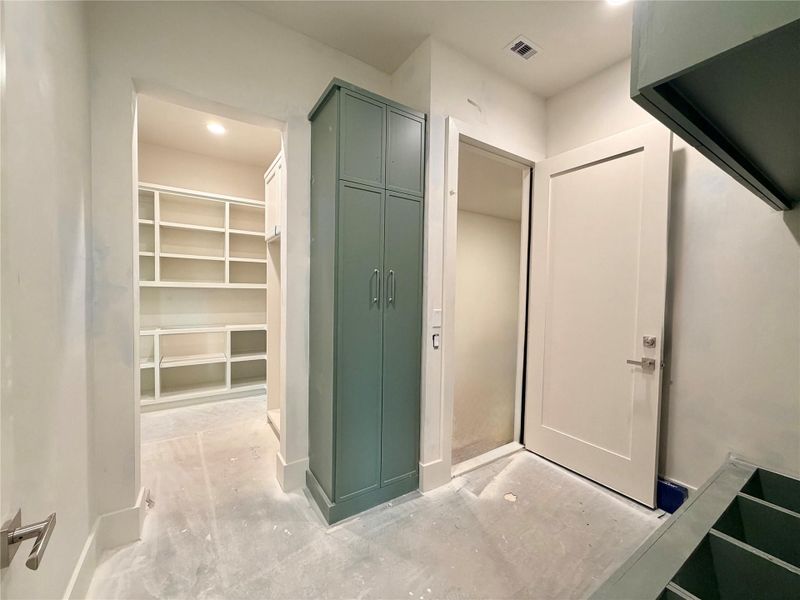 2203 Cheshire - Mud Room Leading to Garage and Pantry - Construction Status as of 2/13/2026 2203 Cheshire - Mud Room Leading to Garage and Pantry - Construction Status as of 2/13/2026