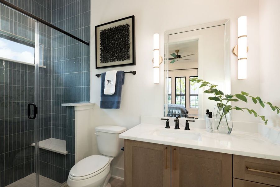 Representative furnished interior of a home built from the Whitley 4912 by J. Patrick Homes in Jubilee 80′ Lots, Hockley (Image 10).