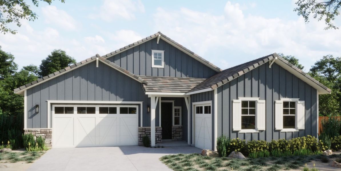 Cascade Landing at Silverwood - Vista Plan 1C - Farmhouse Exterior Rendering Hero