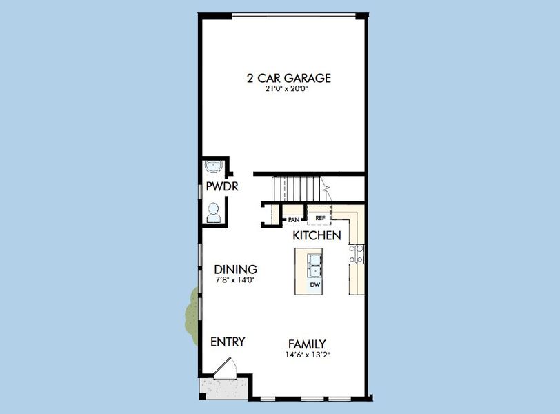 2D floor plan layout for the The Magpie Vista by David Weekley Homes in Westwood Reserve, Charlotte, NC (Image 3). 2D floor plan layout for the The Magpie Vista by David Weekley Homes in Westwood Reserve, Charlotte, NC (Image 3).