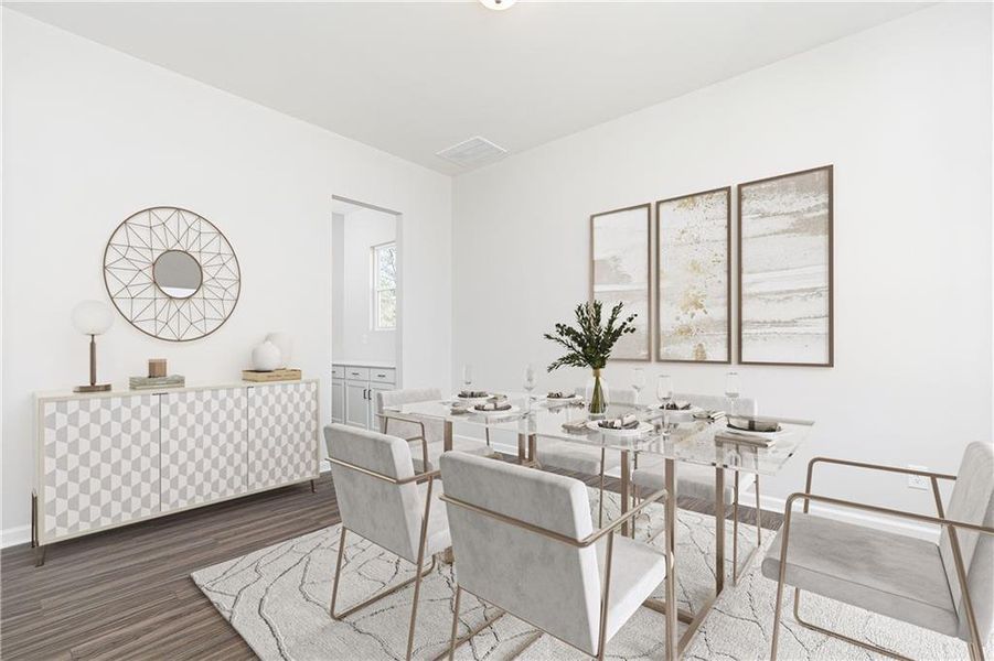 Furnished interior view inside a new home in The Beacon at Old Peachtree Single Family Homes, Lawrenceville (Image 17).