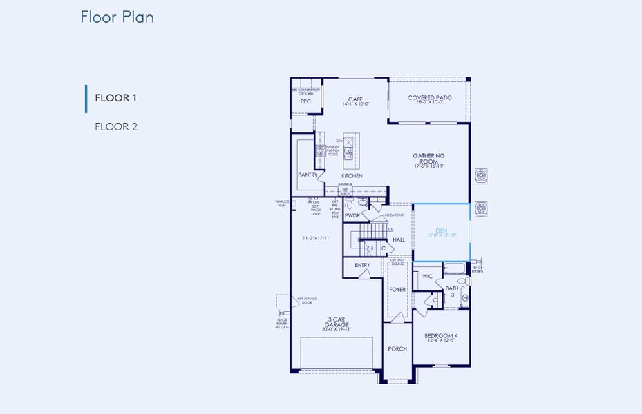 2D floor plan layout of this home in Blossom Rock, Apache Junction, AZ (Image 3).