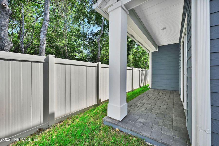 Exterior details and patio area of a home in Baxley Villas, Middleburg (Image 4).