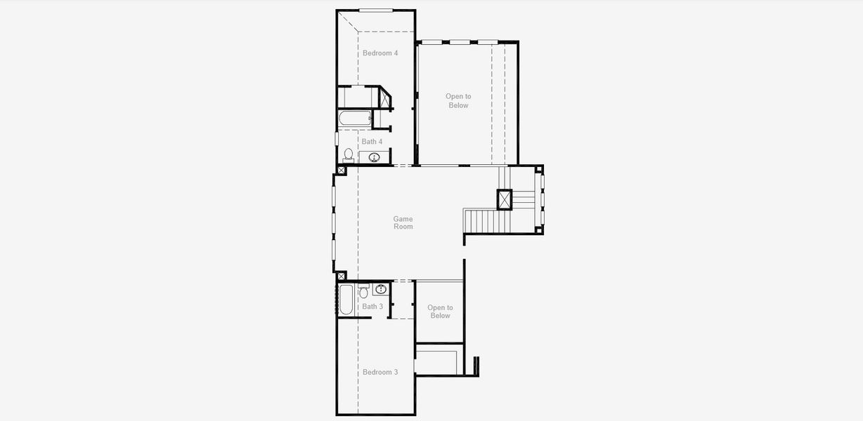 2D floor plan layout for the Marlin by Coventry Homes in South Pointe, Mansfield, TX (Image 3).