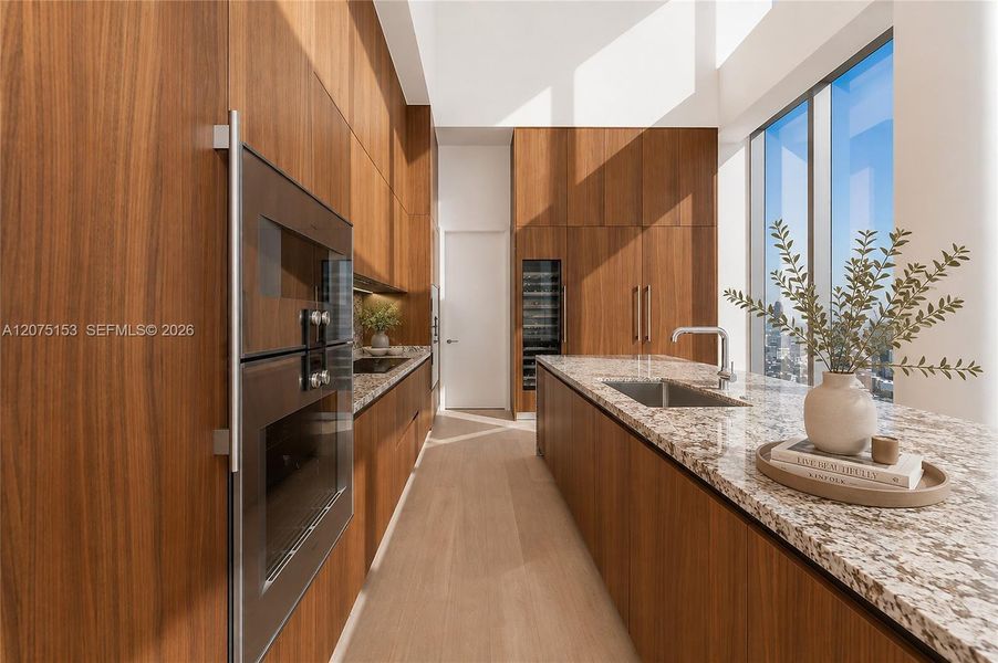 Kitchen. UNA Residences Brickell. One or more photos have been virtually staged. Kitchen. UNA Residences Brickell. One or more photos have been virtually staged.