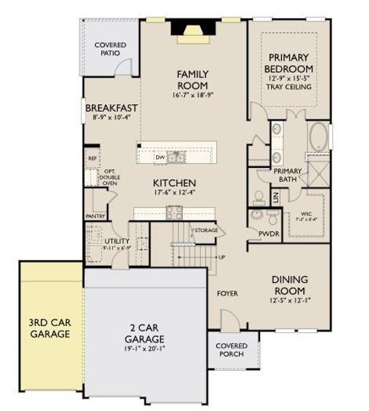 2D floor plan layout of this home in Westland Ranch, League City, TX (Image 3).