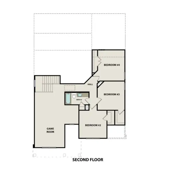 2D floor plan layout for the The Ridgeport B Side-Entry by Davidson Homes LLC in Calista Farms, White House, TN (Image 3).