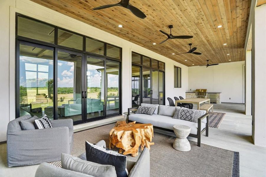 Exterior details and patio area of a home in , Strawn (Image 3).