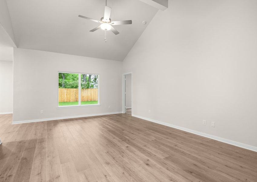 The family room of the Sabine is spacious. The family room of the Sabine is spacious.