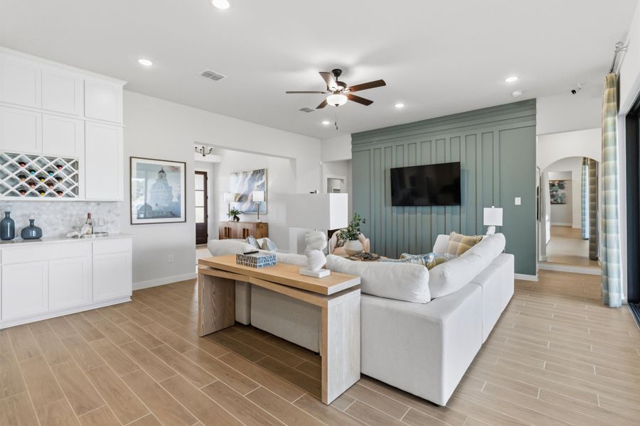 Representative furnished interior of a home built from the Lubbock by First America Homes in Villas Las Flores, Floresville (Image 10).