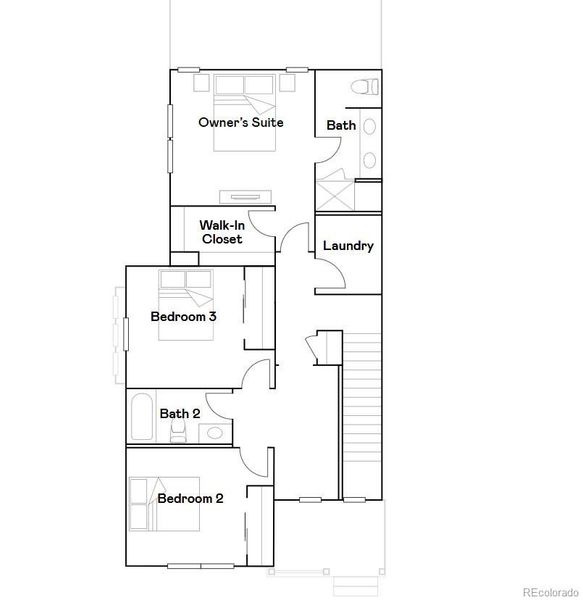 2D floor plan layout of this home in Timber Lark, Fort Collins, CO (Image 3).