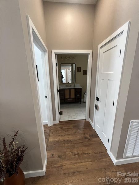 Short hallway to third bedroom and Hall Bathroom