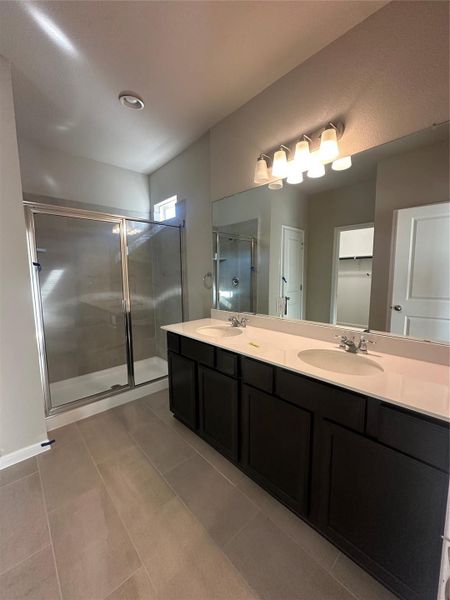 Primary Bath with Dual Vanities and Walk-in Shower