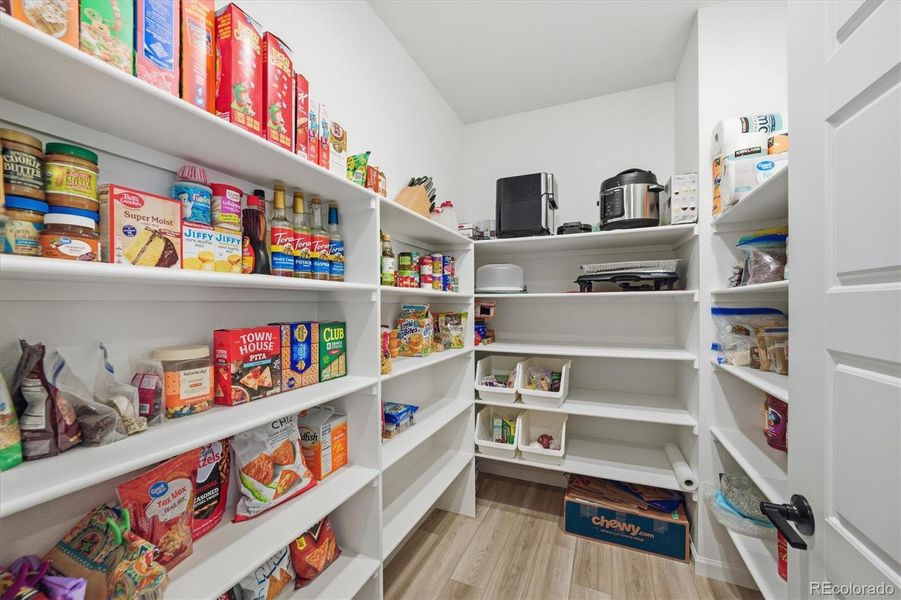 Incredible walk in pantry.