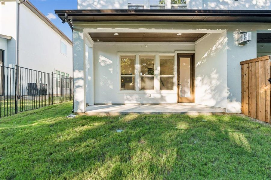 Grassy space great for pets to enjoy.
