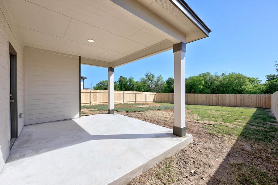 Exterior details and patio area of a home in Overlook Ranch, Georgetown (Image 3). Exterior details and patio area of a home in Overlook Ranch, Georgetown (Image 3).