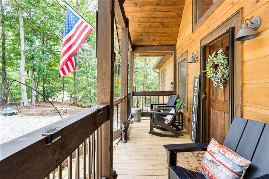 Exterior details and patio area of a home in , Ellijay (Image 26).