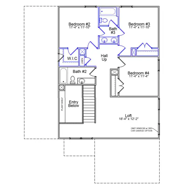 2D floor plan layout of this home in Hawthorn Ridge, Inman, SC (Image 3).