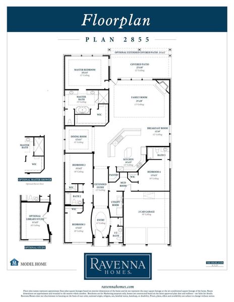 2D floor plan layout of this home in The Highlands 55′, Porter, TX (Image 5).
