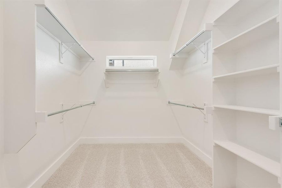 Walk in closet with light colored carpet Walk in closet with light colored carpet