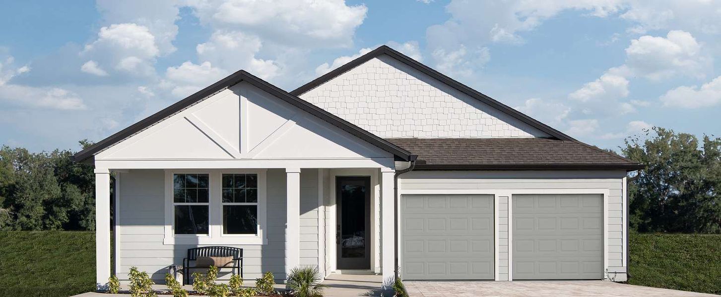 Representative exterior photo of a completed home built from the Plant II by Ashton Woods in Ellington Traditional, St. Cloud, FL (Image 1).