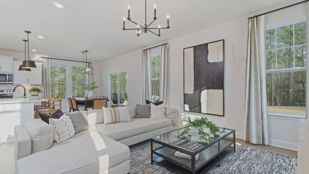 Furnished interior view inside a new home in Sidney Creek Single Family, Zebulon (Image 23).