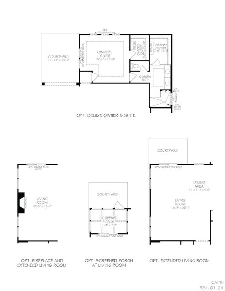 2D floor plan layout for the Capri by Epcon Communities in Lakeside at Millican Reserve, College Station, TX (Image 27).