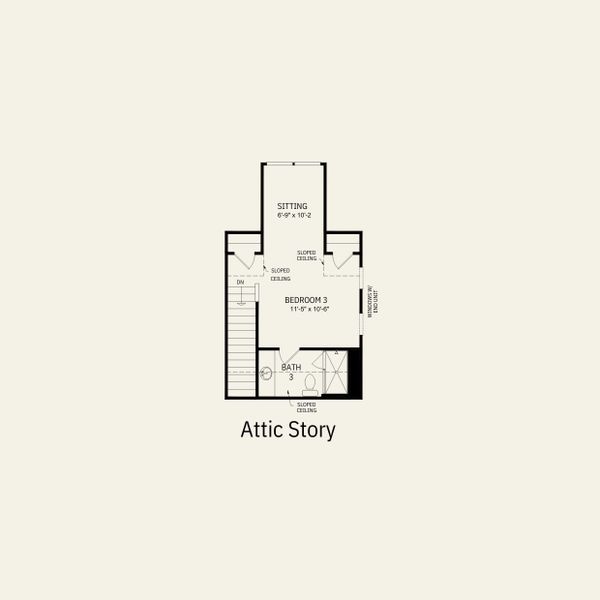 2D floor plan layout for the Evans by Pulte Homes in West End Heights, Charlotte, NC (Image 24).