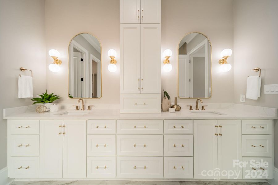 Main level Primary bath with elegant design