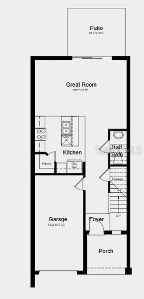 2D floor plan layout of this home in The Towns at Tiburon, Nokomis, FL (Image 4).