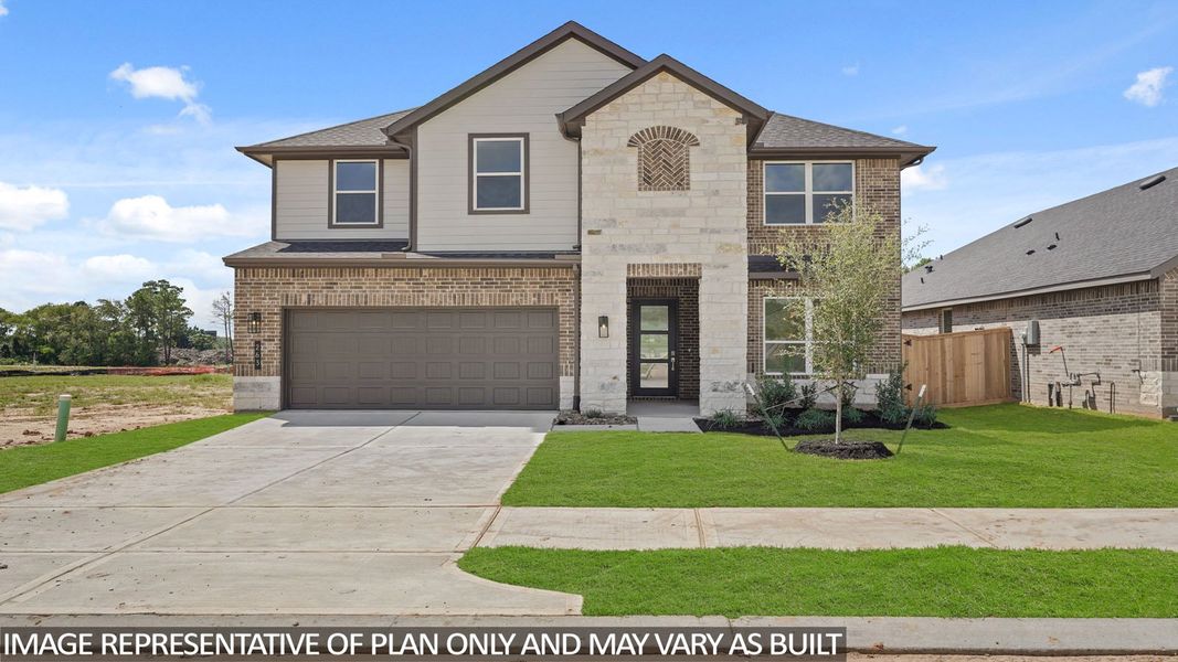 Representative exterior photo of a completed home built from the Tourmaline by D.R. Horton in Mill Creek Estates, Magnolia, TX (Image 2).
