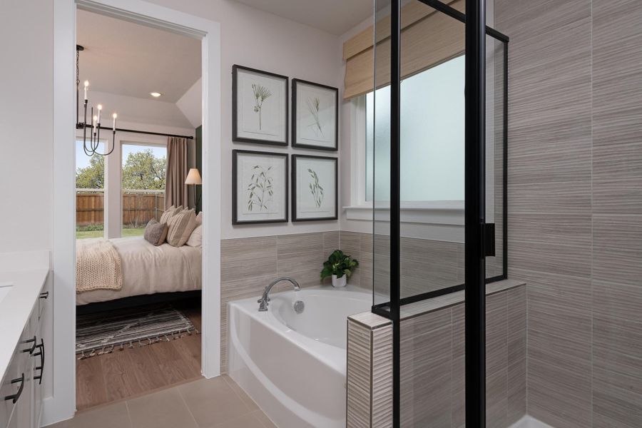 Representative furnished interior of a home built from the Winfield by Tri Pointe Homes in Prairie Collection at The Meadows, Krum (Image 11).