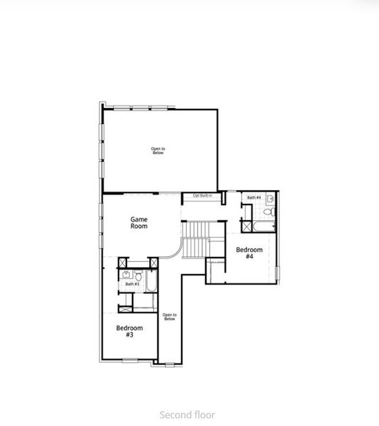 2D floor plan layout for the Grafton Plan by Highland Homes in Monterra: 50ft. lots, Rockwall, TX (Image 3).