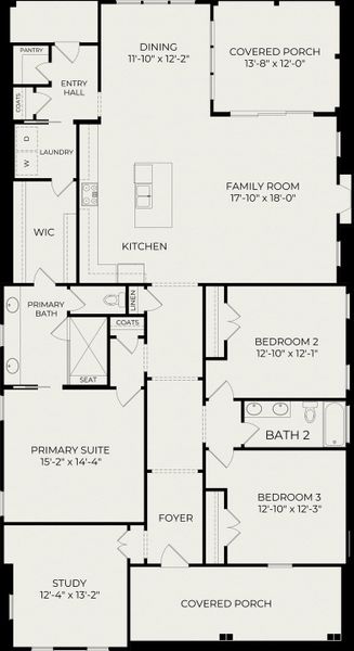 2D floor plan layout of this home in Nexton, Summerville, SC (Image 3).