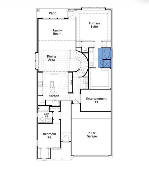 2D floor plan layout for the Panamera Plan by Highland Homes in Sunflower Ridge, New Braunfels, TX (Image 32). 2D floor plan layout for the Panamera Plan by Highland Homes in Sunflower Ridge, New Braunfels, TX (Image 32).