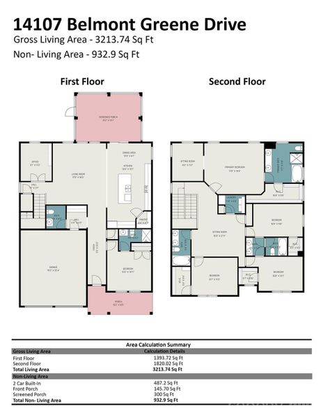 2D floor plan layout of this home in Enclave at Caldwell, Charlotte, NC (Image 5).