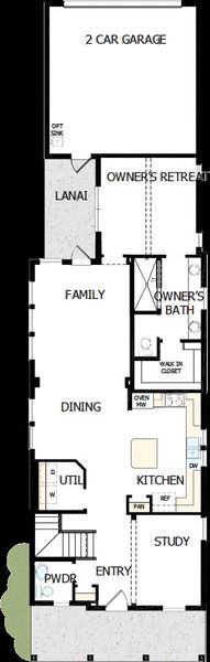 2D floor plan layout of this home in Laureate Park at Lake Nona - Garden Series, Orlando, FL (Image 2).