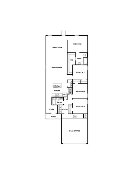 2D floor plan layout for the Estero by D.R. Horton in Wilkins Valley, Brenham, TX (Image 3). 2D floor plan layout for the Estero by D.R. Horton in Wilkins Valley, Brenham, TX (Image 3).