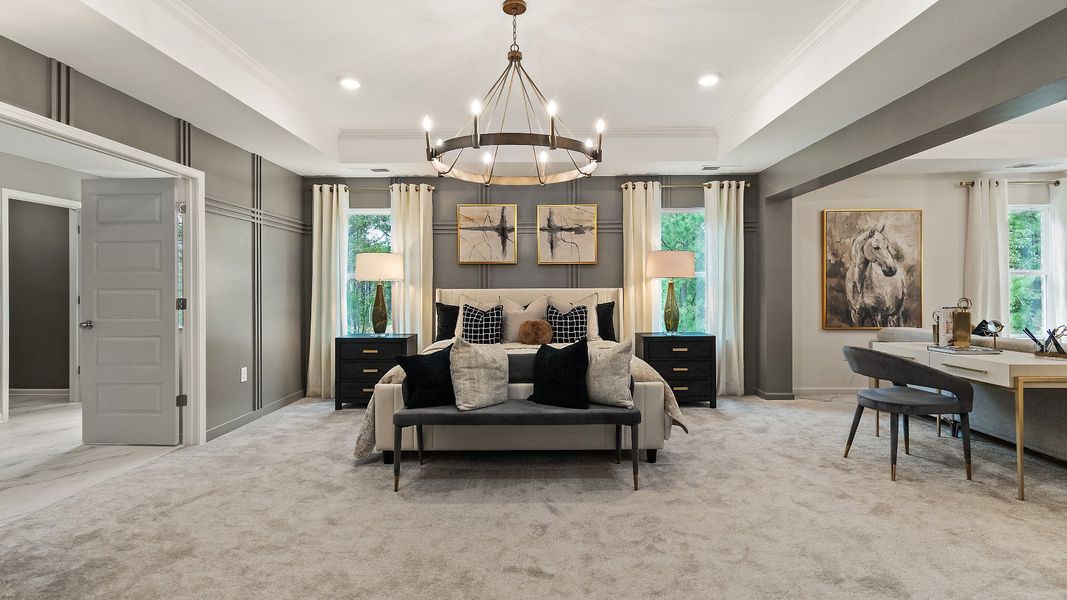 Furnished interior view inside a new home in Cambria at Traditions, Hampton (Image 25). Furnished interior view inside a new home in Cambria at Traditions, Hampton (Image 25).